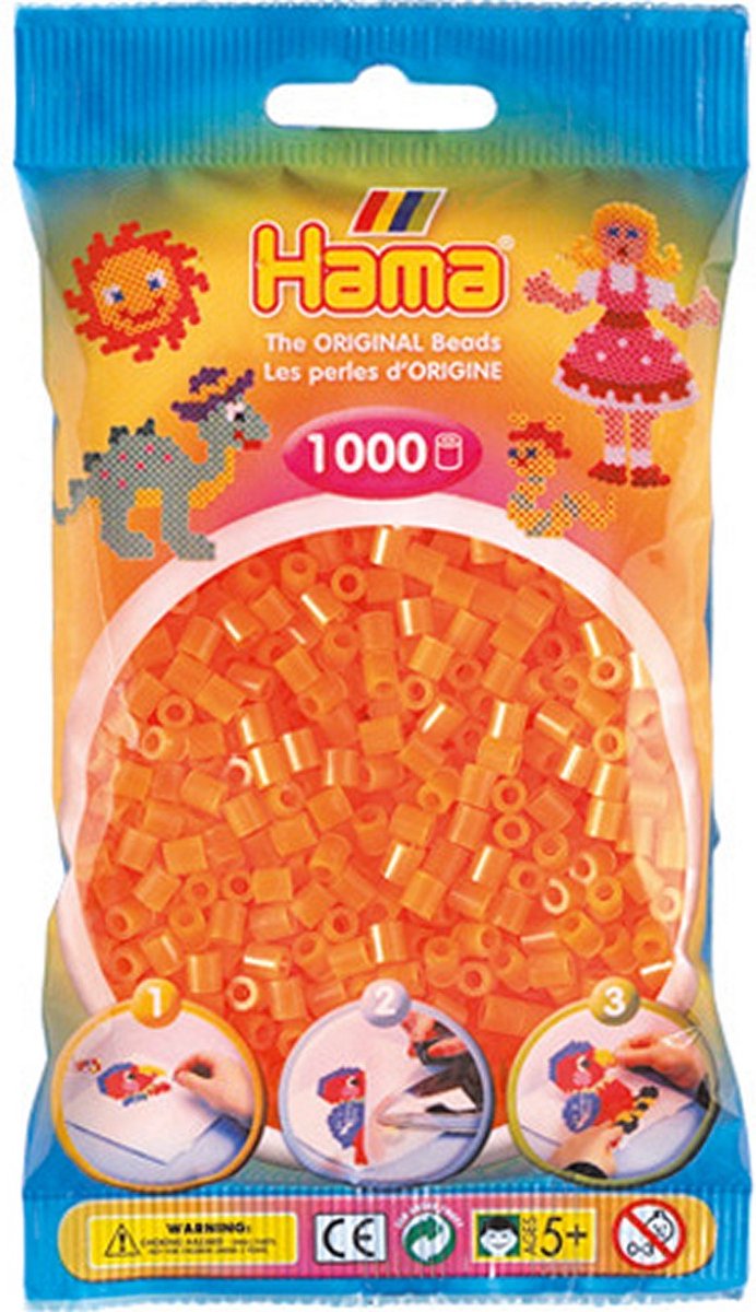 Hama Strijkkralen Hama 1000 Stuks Oranje Neon