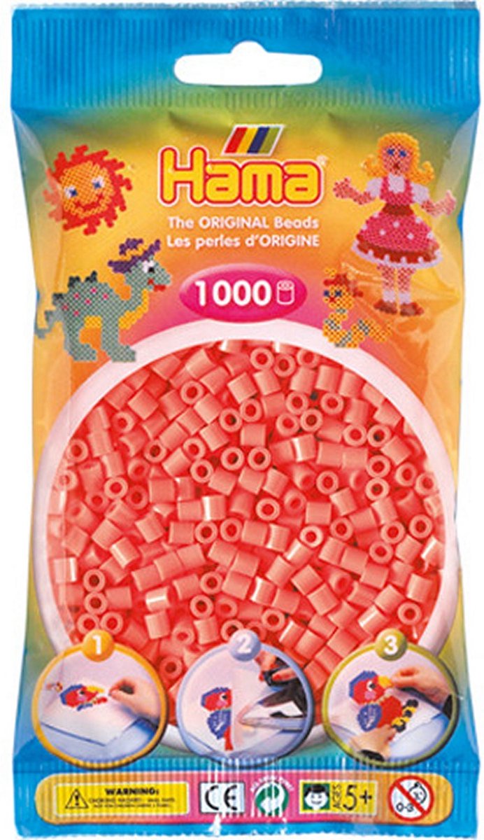 Hama Strijkkralen Hama 1000 Stuks Rood Pastel