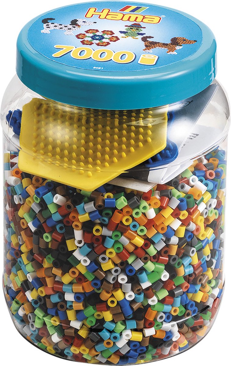 Hama Strijkkralen Multicolor met Hond en Zeshoekplaat 7000 Stuks