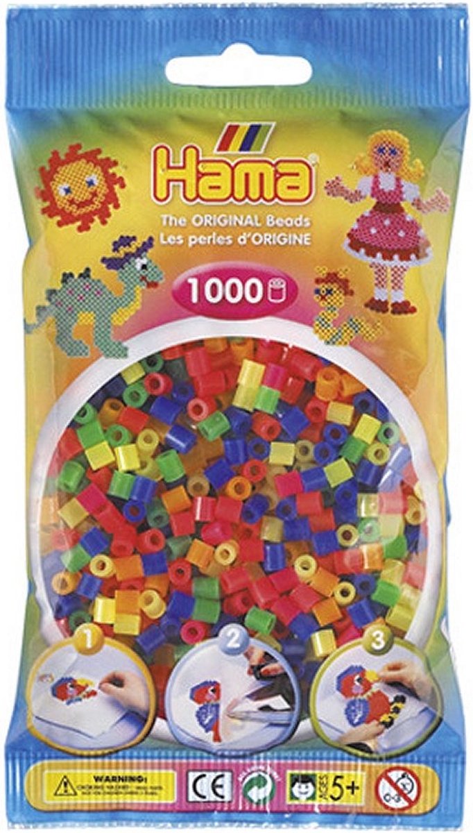 Hama Strijkkralen Neon Kleuren Mix 1000 Stuks