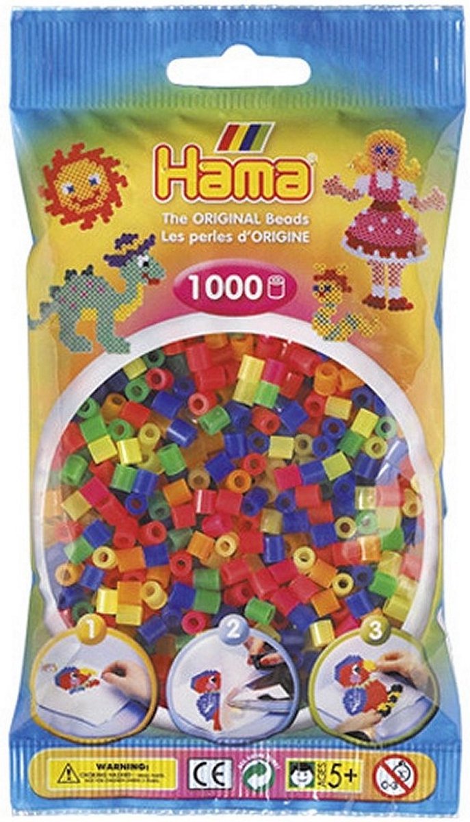 Hama Strijkkralen Neon Kleuren Mix 1000 Stuks