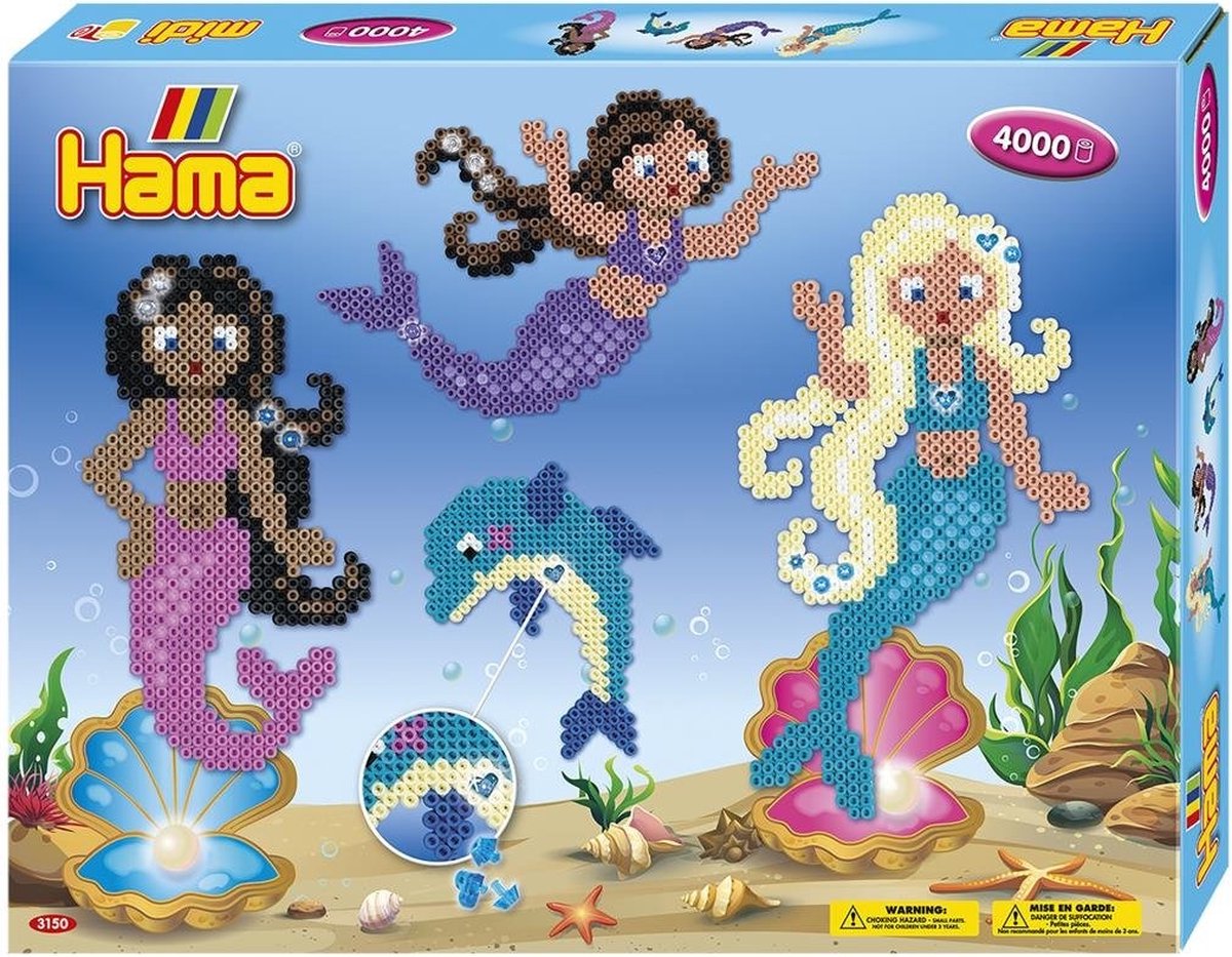 Hama Strijkkralen Zeemeerminnen Set 4000 Stuks Multicolor/Glitter