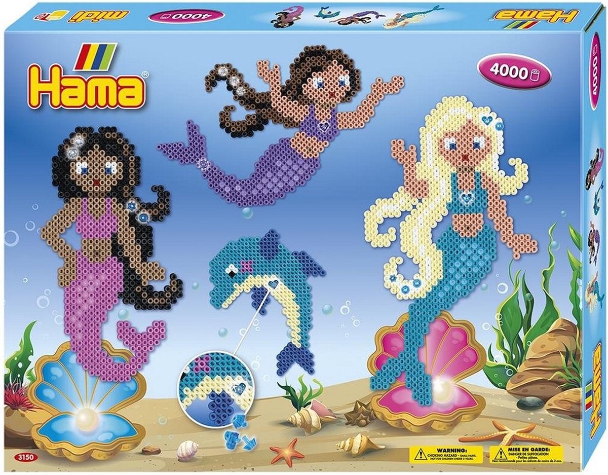 Hama Strijkkralen Zeemeerminnen Set 4000 Stuks Multicolor/Glitter