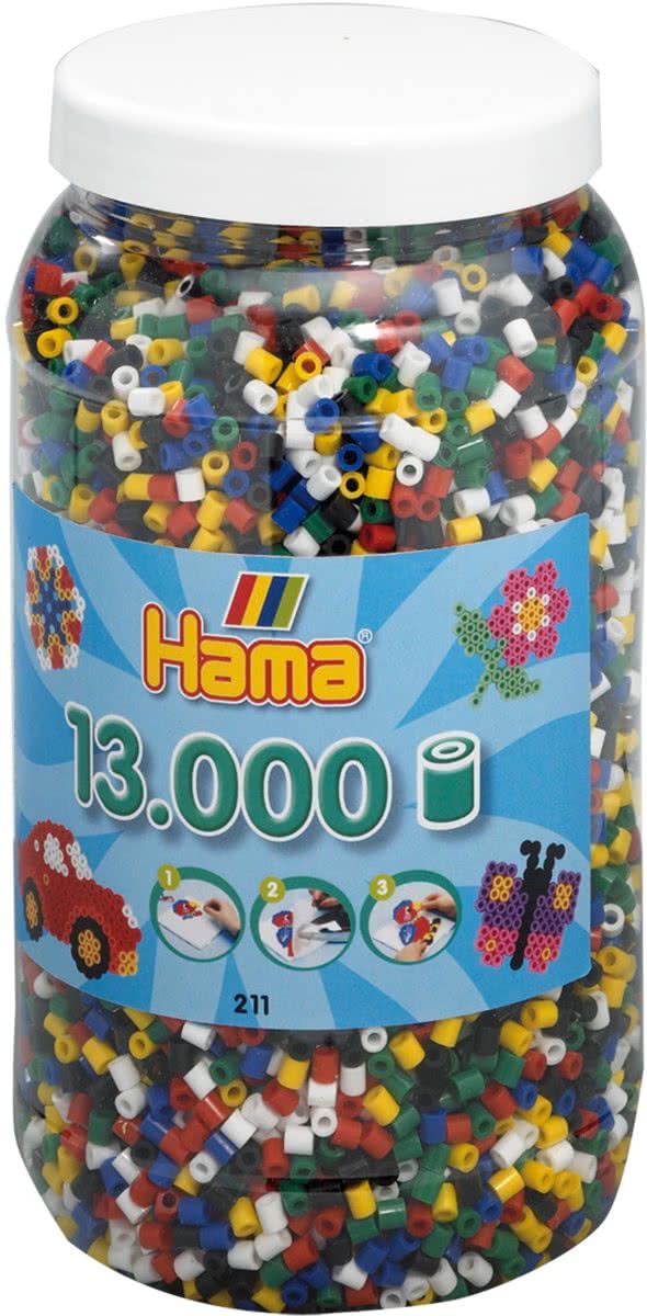 Hama Strijkkralen in Pot - Primair Mix (066), 13.000st.