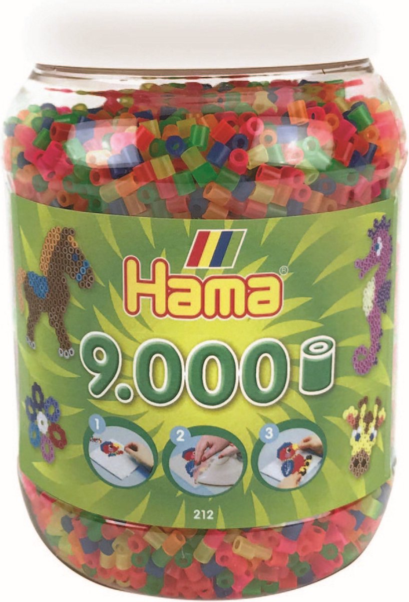 Hama Strijkkralen in Pot 9000 Stuks Neon