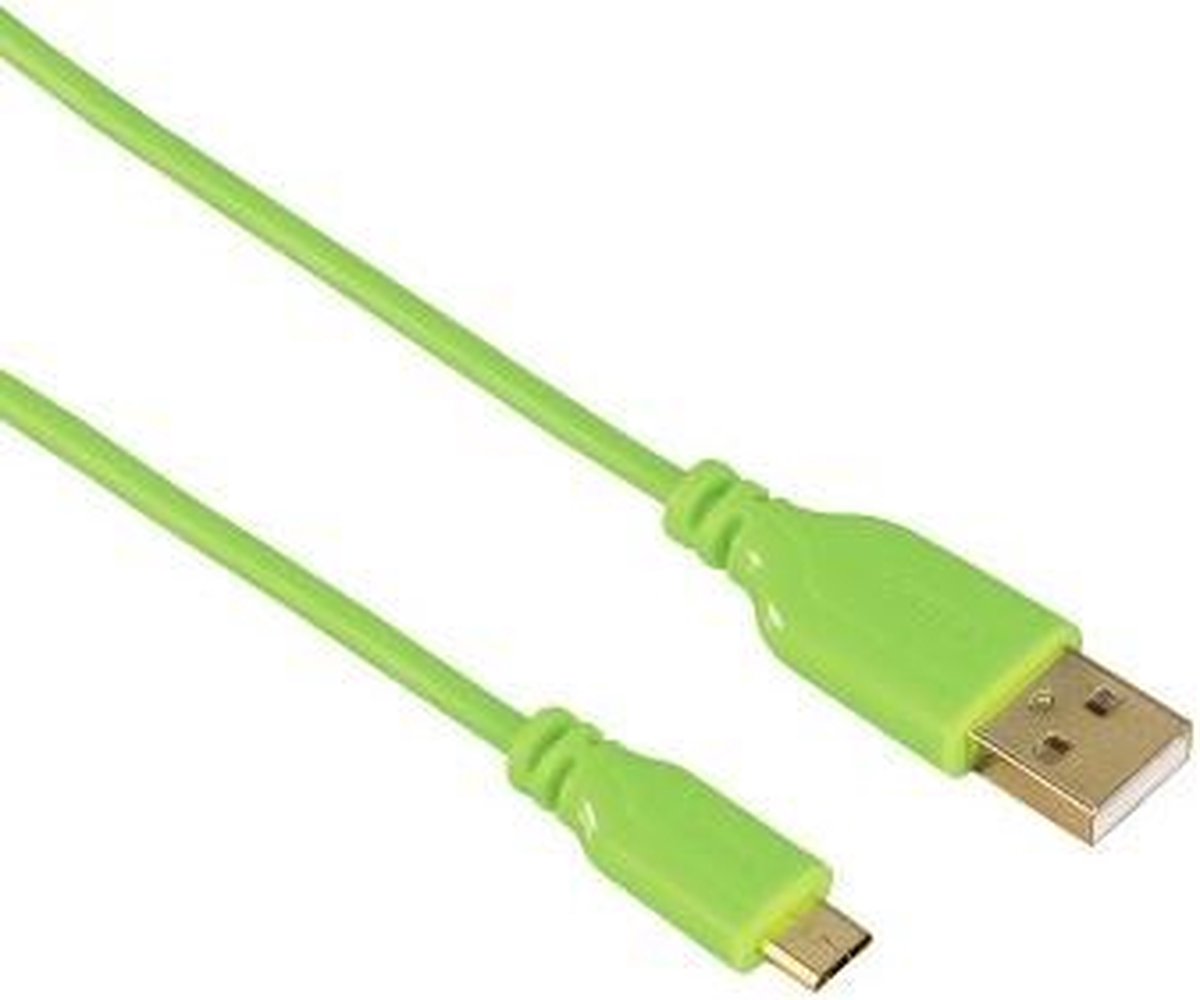 Hama USB A - Micro-USB B M/M 0.75m USB-kabel 0,75 m 2.0 Groen