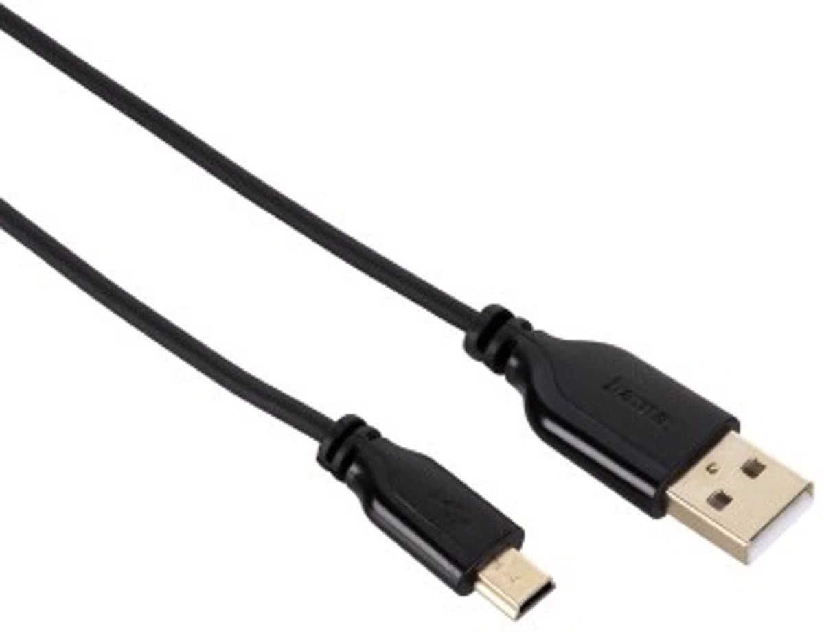 Hama Usb-2.0-Aansluitkabel, A-Connector ,- Mini-B-Connector (B5 Pin), 0,75 M, Zwart