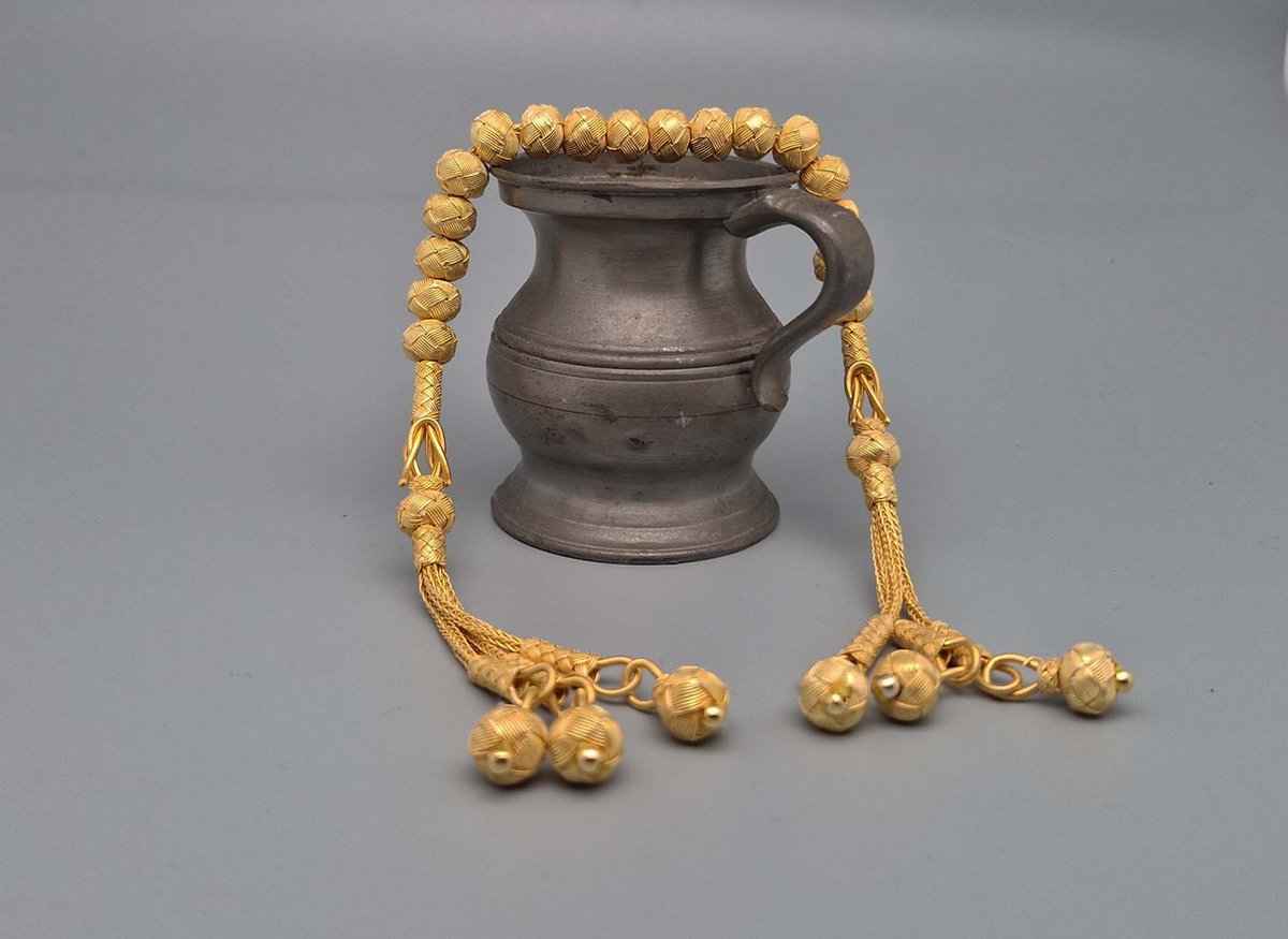   925 sterling zilver Tesbih 17 kralen- goud kleur- Diameter kralen 8 mm