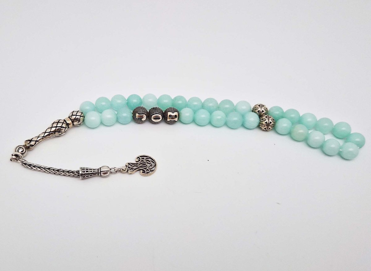  e Tasbih Naam Natuursteen met zilver 925 - Natuursteen 