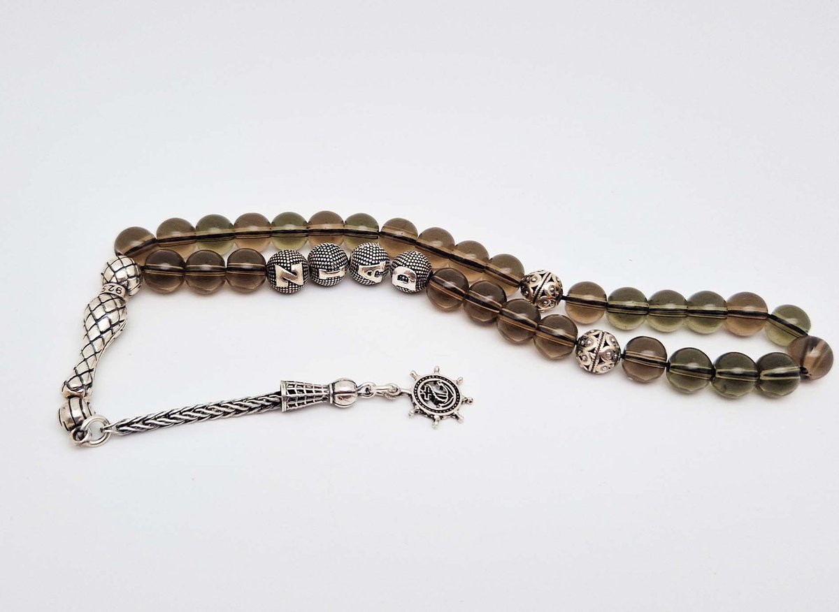  e Tasbih Naam Natuursteen met zilver 925 - Natuursteen 