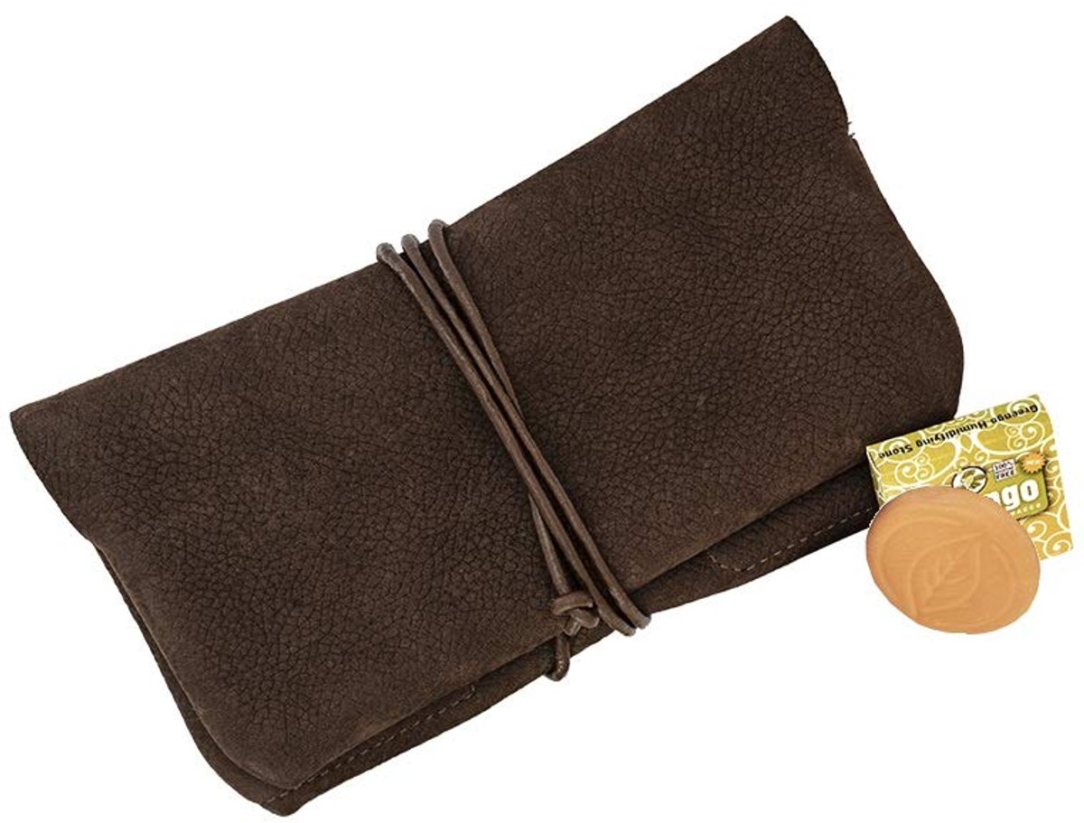 Handgemaakte tabakszak - nubuckleer - slim ontwerp - 1 stuk