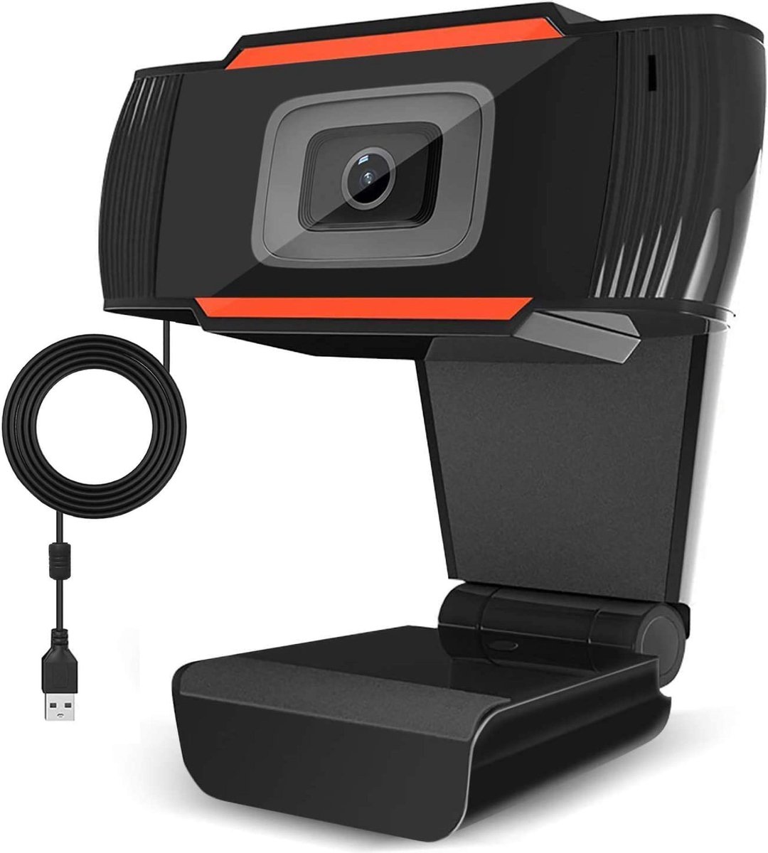 Handify® 720p HD Webcam - USB Webcam met Microfoon - Webcam voor PC of Laptop - Geschikt voor Windows en Apple - Zwart - Gratis Privacy Cover