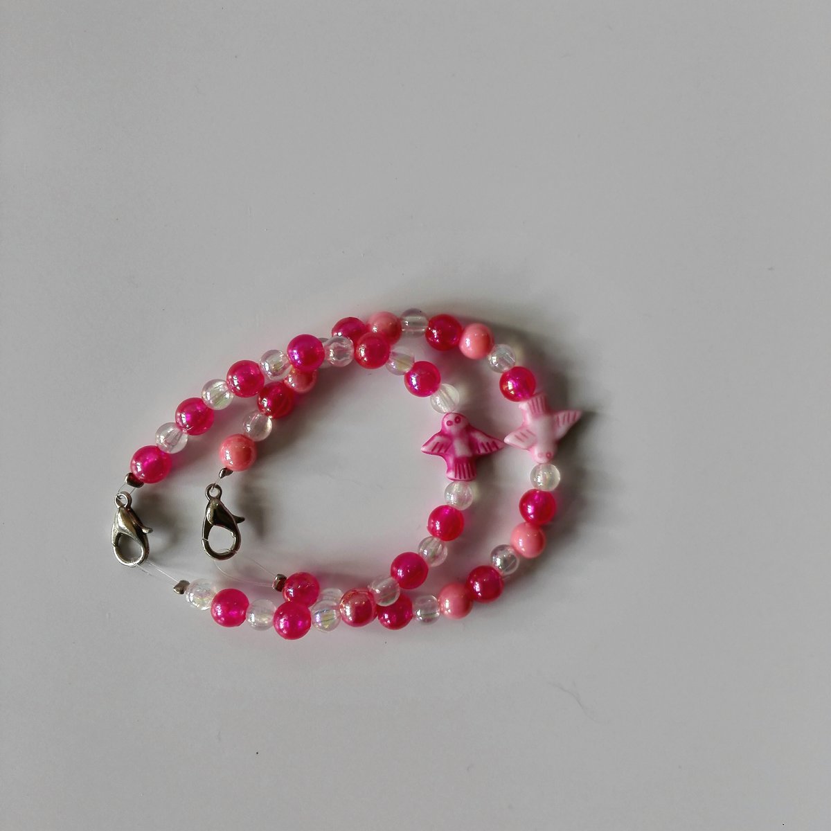 Kinder armband set vogeltjes roze