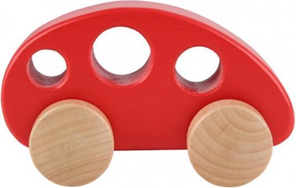 houten auto 12,5 cm rood