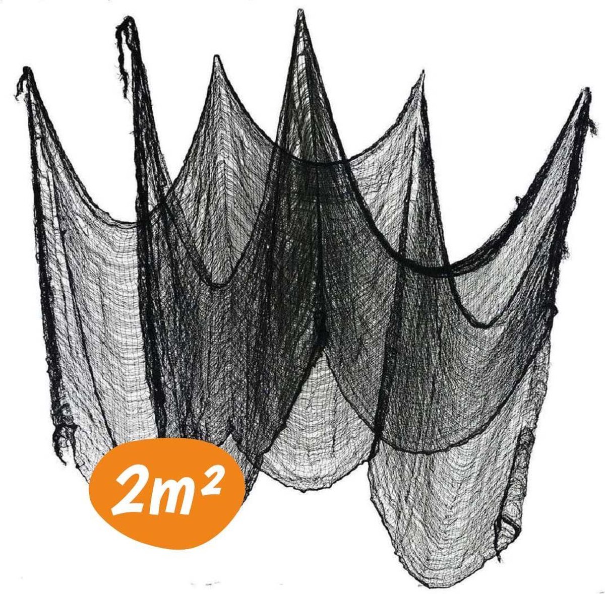 Halloween Decoratie - Zwart Doek / Net - Halloween Versiering voor Buiten– Helloween Hangdecoratie - Piraten & Heksen - 200x200 cm