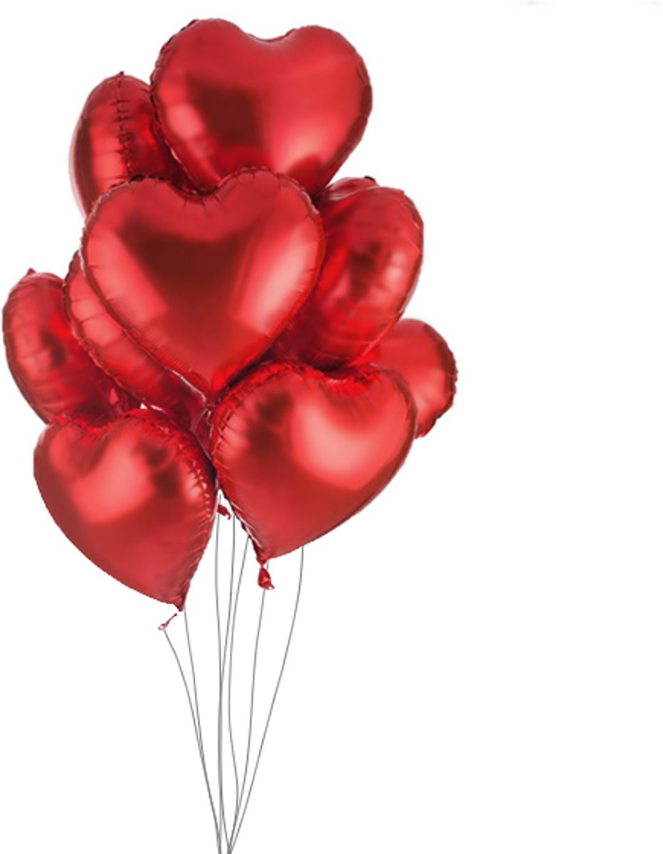 Valentijn Versiering – Hartjes Ballonnen – 5 Stuks – Folie Satijn Rood