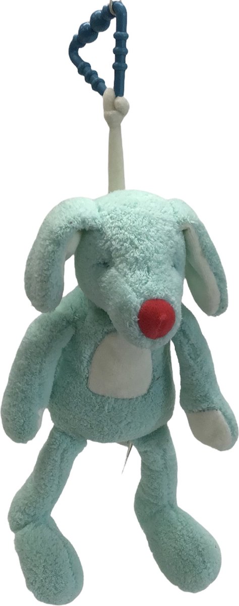 Happy Horse Hond Max Muziekknuffel - aqua - Baby cadeau muziekdoos