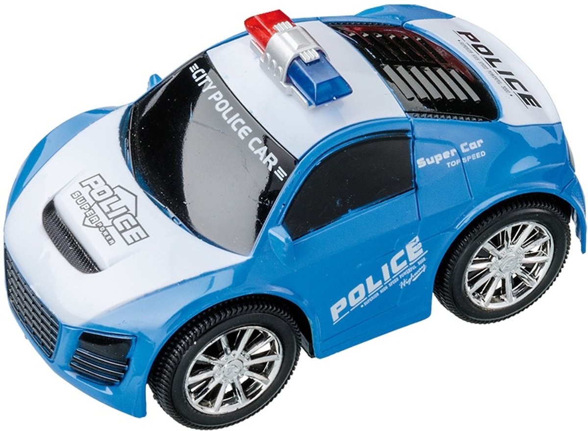 Happy People Politieauto 14 Cm Blauw