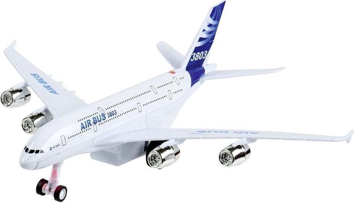 Happy People Vliegtuig Airbus 3803 18 Cm Blauw/wit