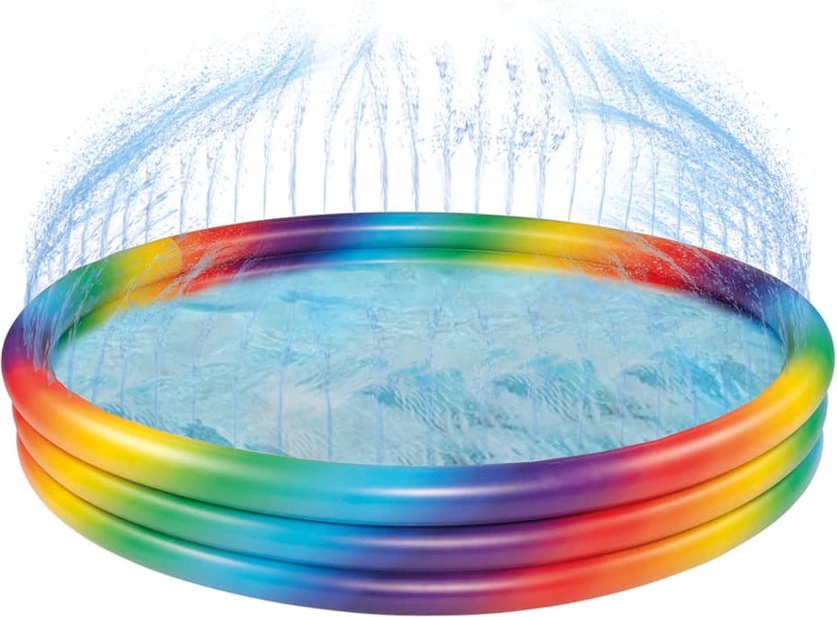 Happy People Zwembad met sproeier 150x25 cm regenboog