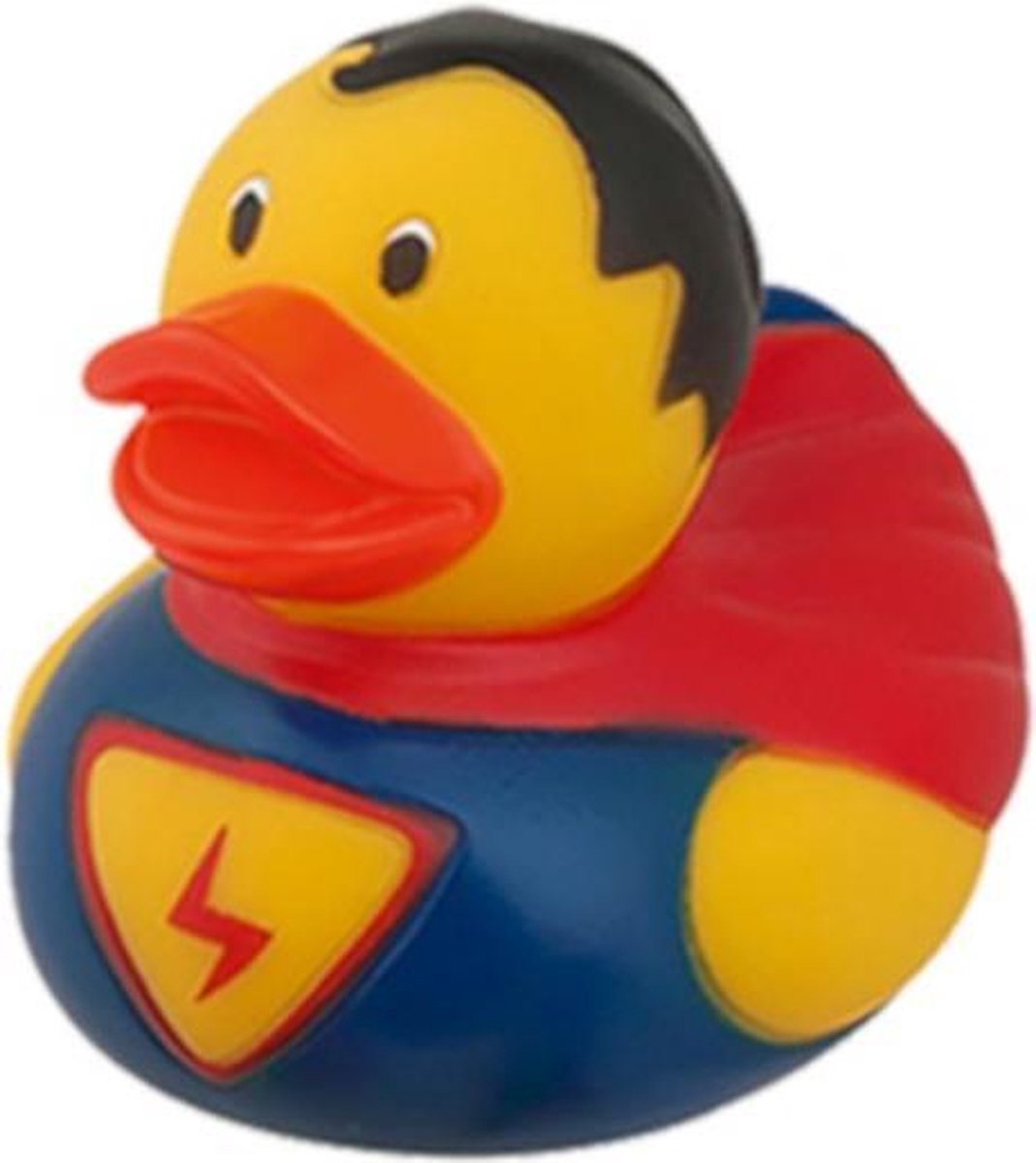 badeend superman 9 cm blauw geel