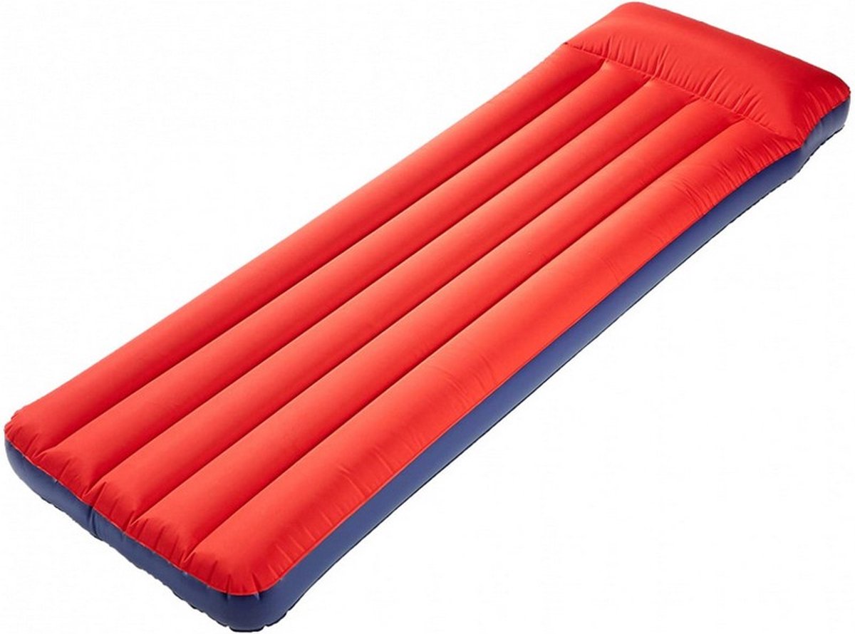 luchtbed 1-persoons 192 x 60 x 15 cm rood/blauw