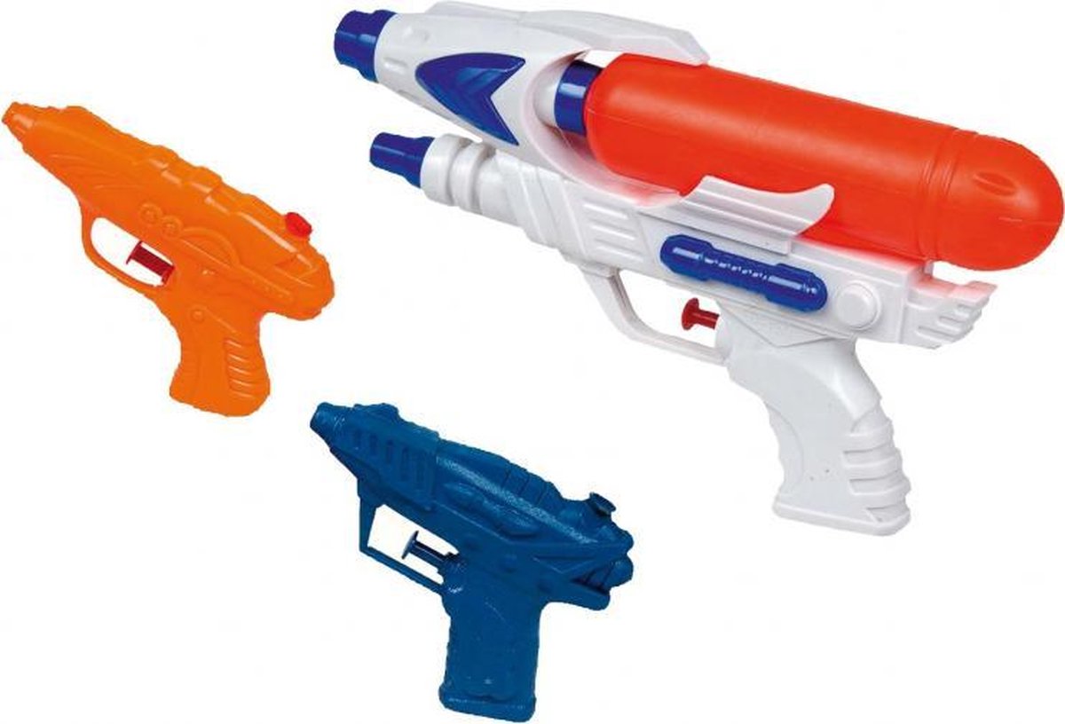 waterpistolenset junior wit/oranje/blauw 3-delig