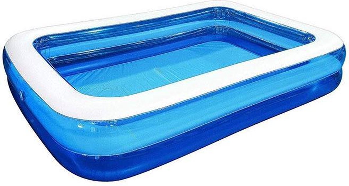 Zwembad Happy Pool - Opblaasbaar zwembad voor buiten - 200x150x50cm - Rechthoekig - Blauw