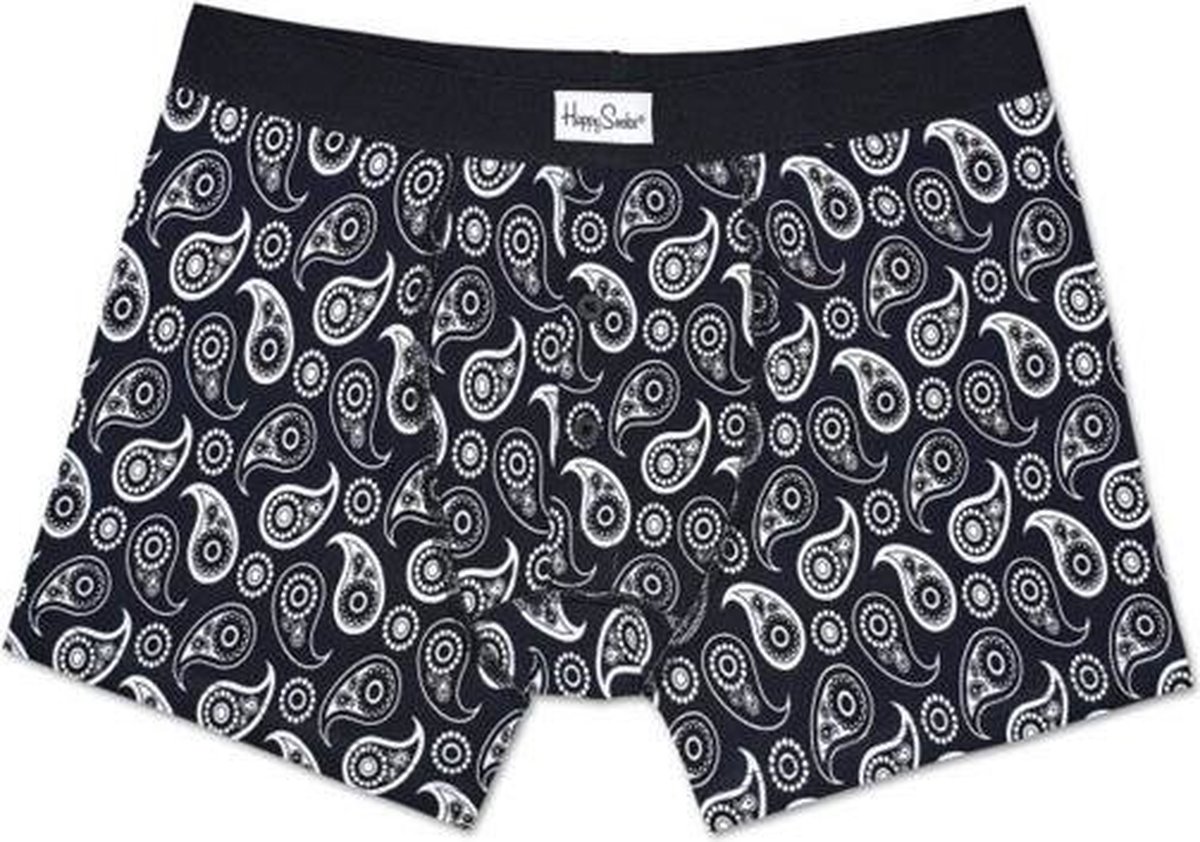 Happy Socks boxershort paisley zwart - maat L