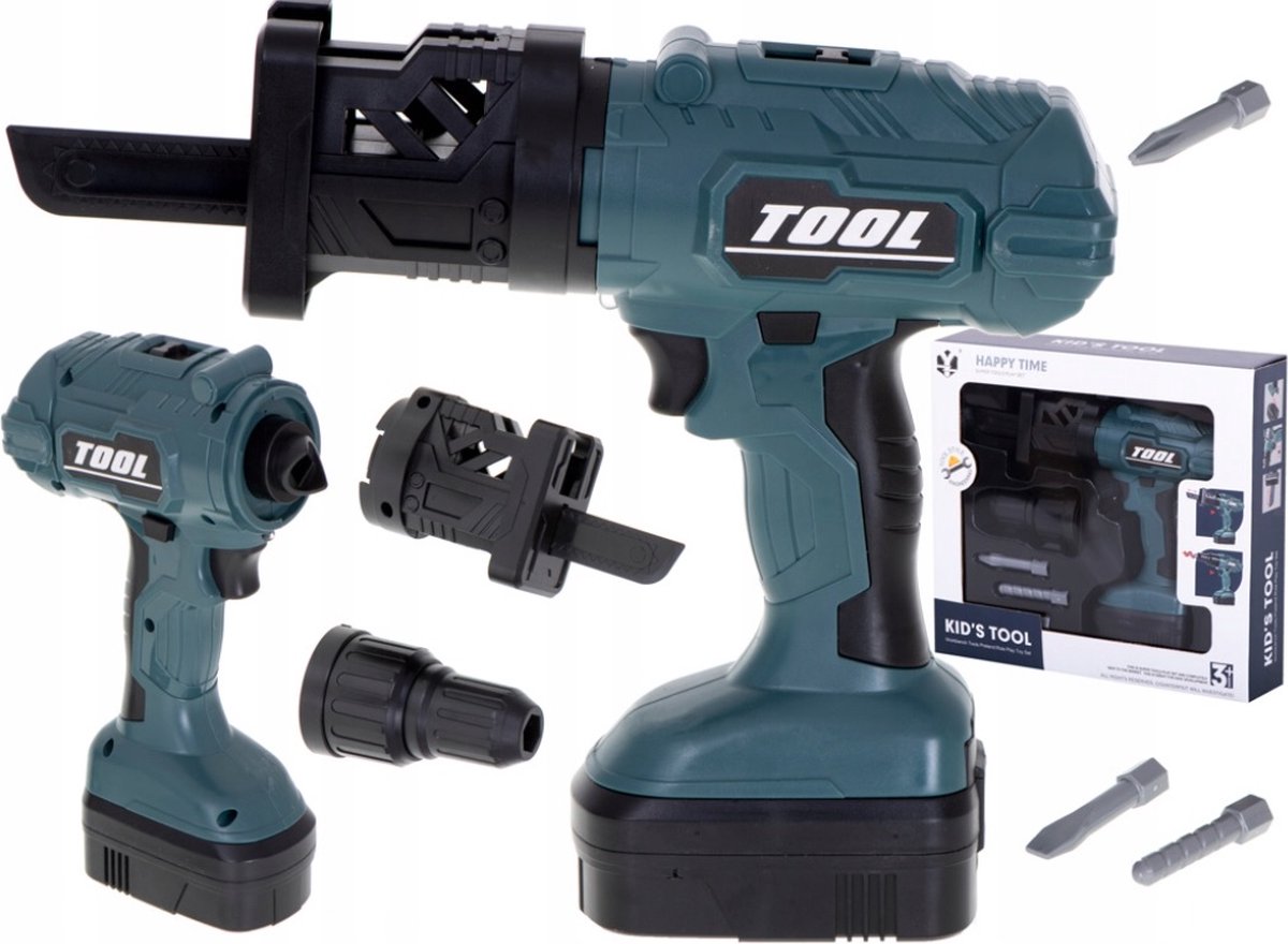 Speelgoed boormachine - Speelgoed gereedschap - Speelgoed boor - 5 Opzetstukken - Speelgoed gereedschap jongens