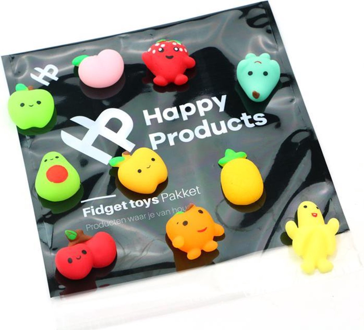 Happy products mochies - 10 stuks - mochi squishy fidget toys - pakket - squishy animal - squishies -fruits