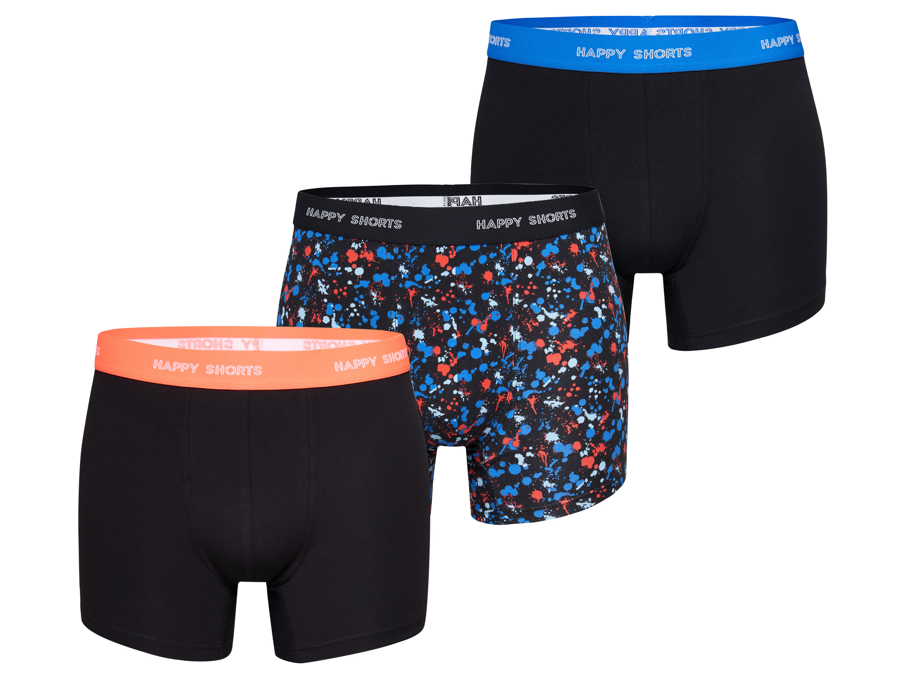 Happy Shorts 3 stuks heren boxershorts (Neon, L)