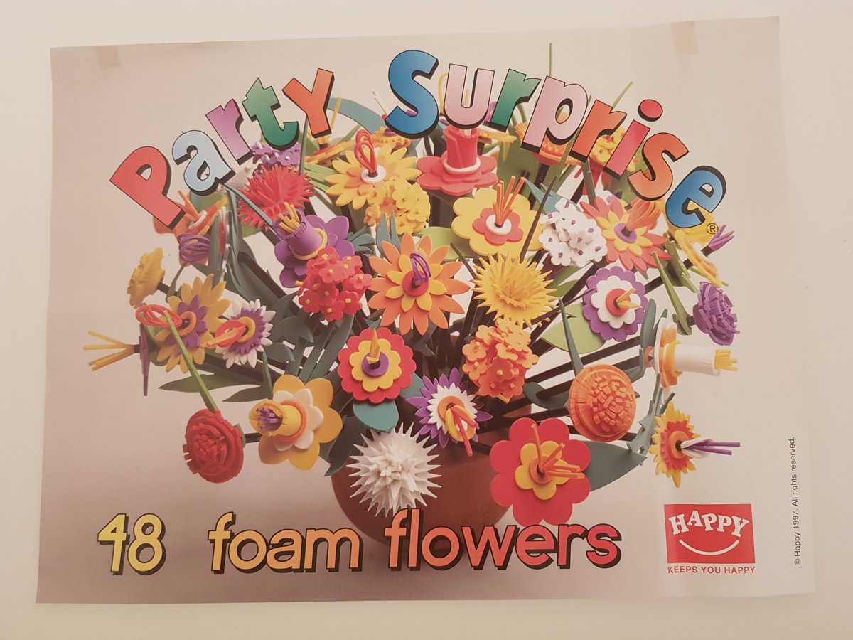 knutsel-/hobbyset - 48 foam bloemen