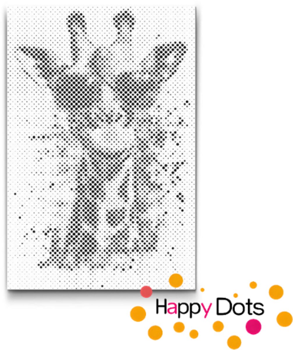 HappyDots DOT Painting Gekke dieren - Giraf 40x60cm