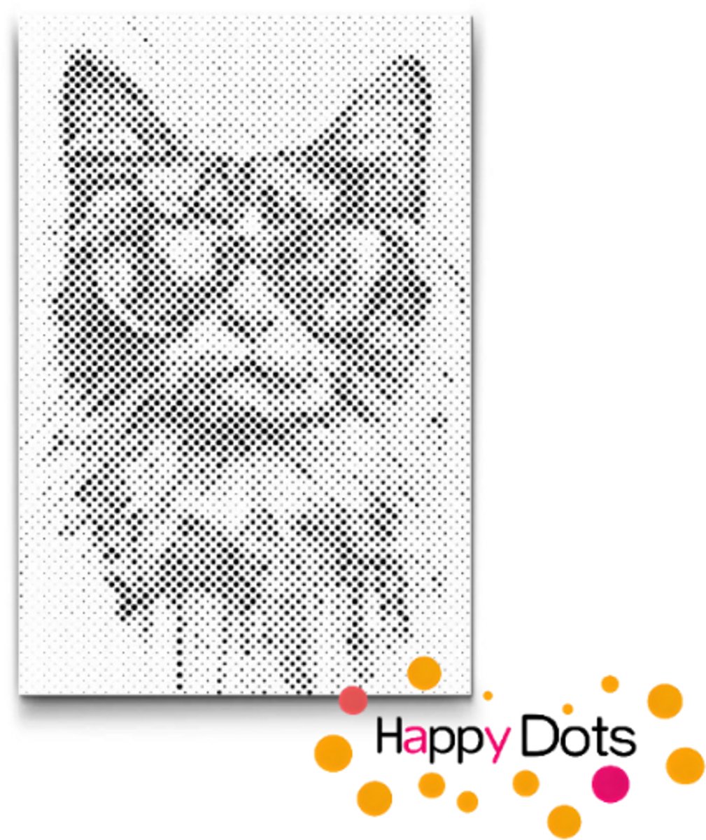 HappyDots DOT Painting Gekke dieren - Kat 20x30cm