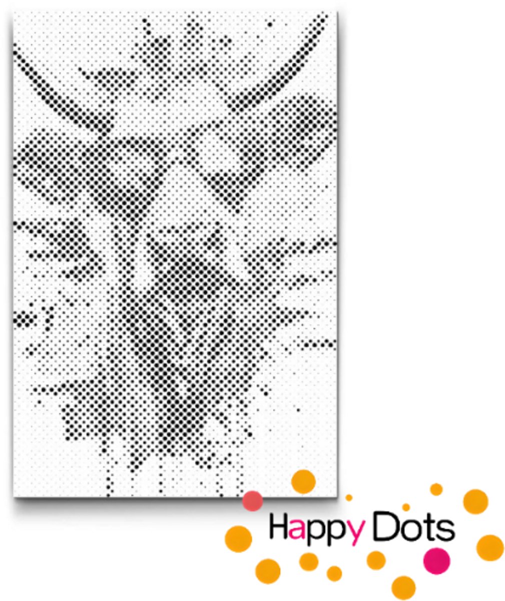 HappyDots DOT Painting Gekke dieren - Koe 20x30cm