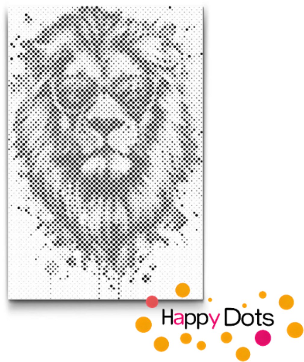 HappyDots DOT Painting Gekke dieren - Leeuw - 20x30cm