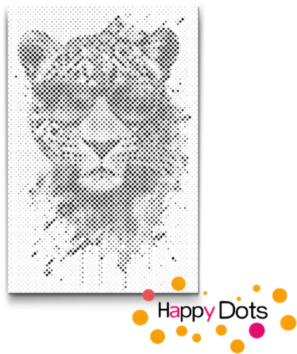 HappyDots DOT Painting Gekke dieren - Luipaard - 20x30cm