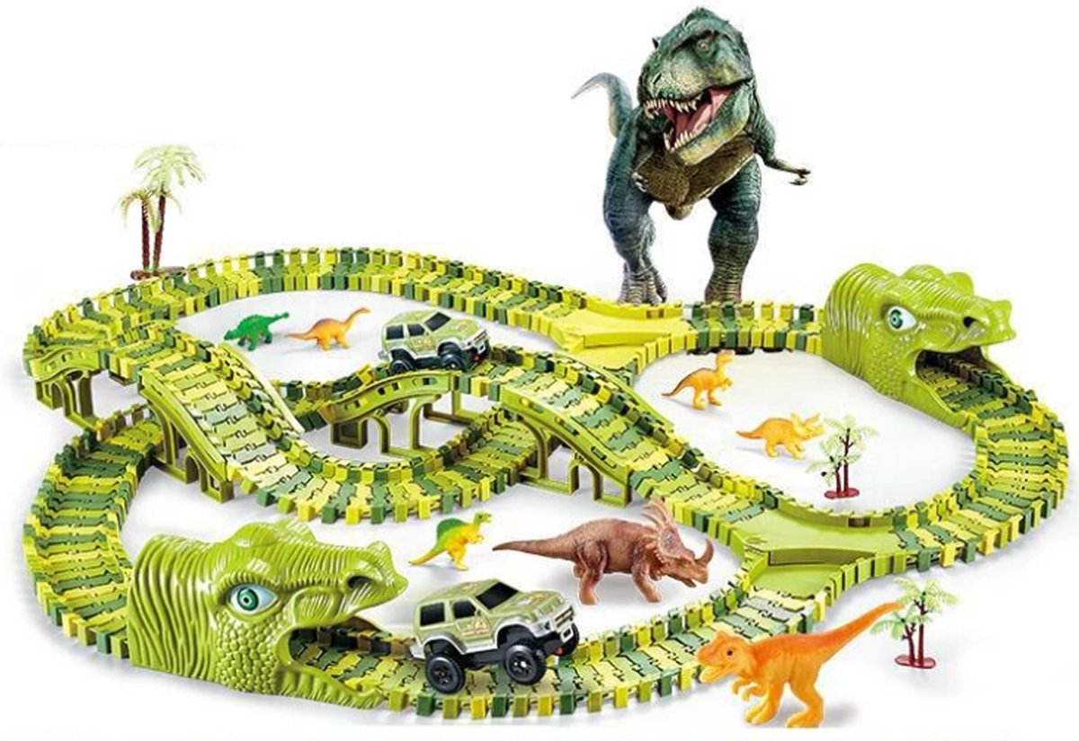 Happyment® Jurassic World - Autobaan - Speelgoed  - Treinset electrisch - Evolution 2 - Dinosaurus - Elektrisch dino trein