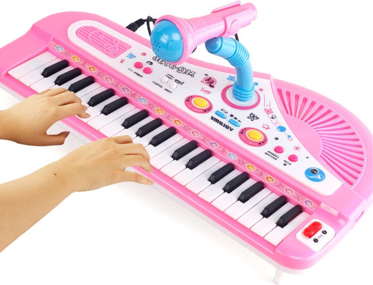 Happyment® Keyboard kinderen - 37 toetsen - Inclusief microfoon- Piano voor beginners - Educatief speelgoed baby - Roze