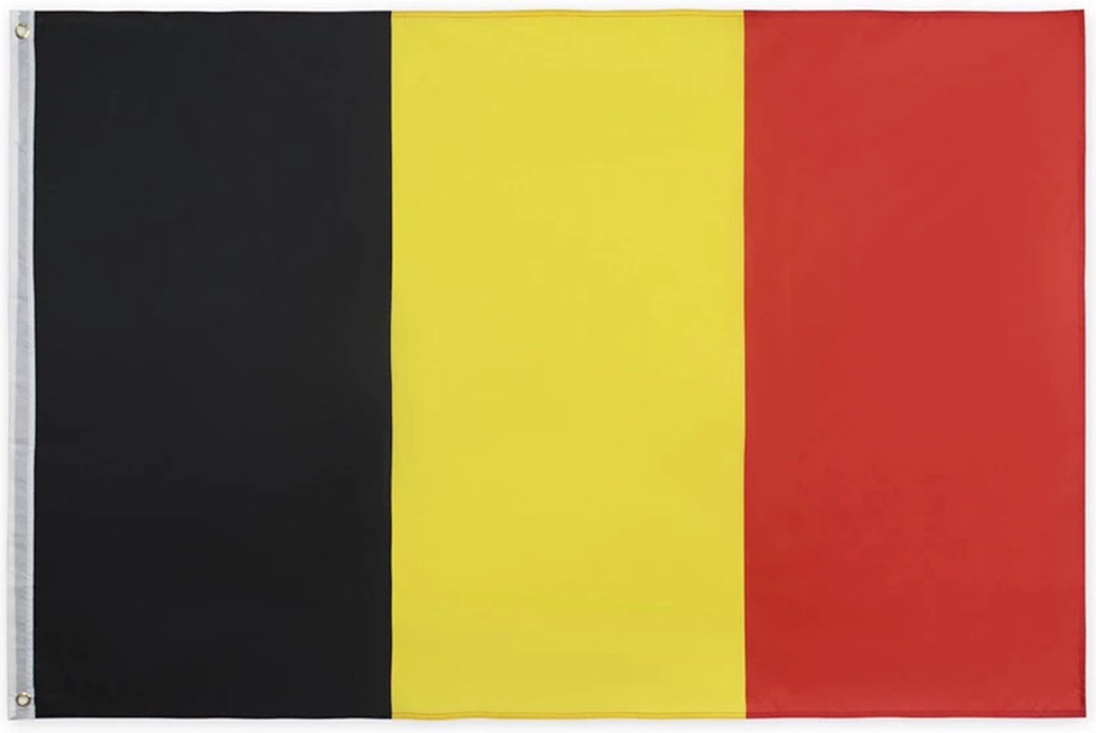 Belgische vlag - 90 x 150 cm - Vlaggen - België - Vlaamse vlag - Polyester - zwart - geel - rood