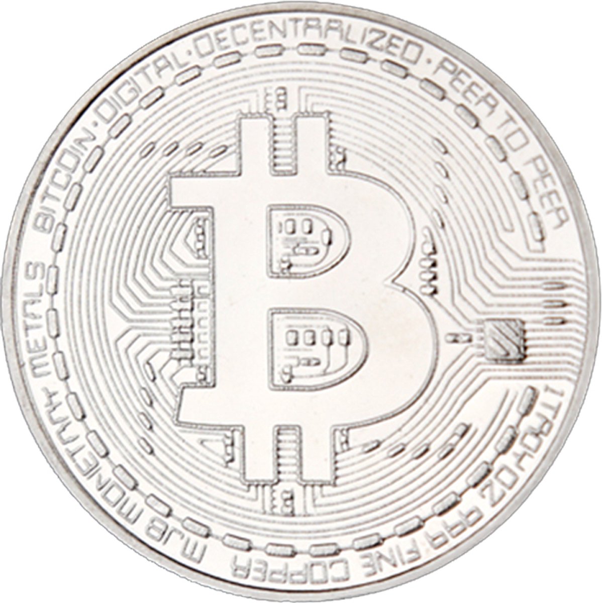 Bitcoin verzamelmunt - Munten - Crypto - Coin - Token - Souvenir - Met beschermhoes - zilver