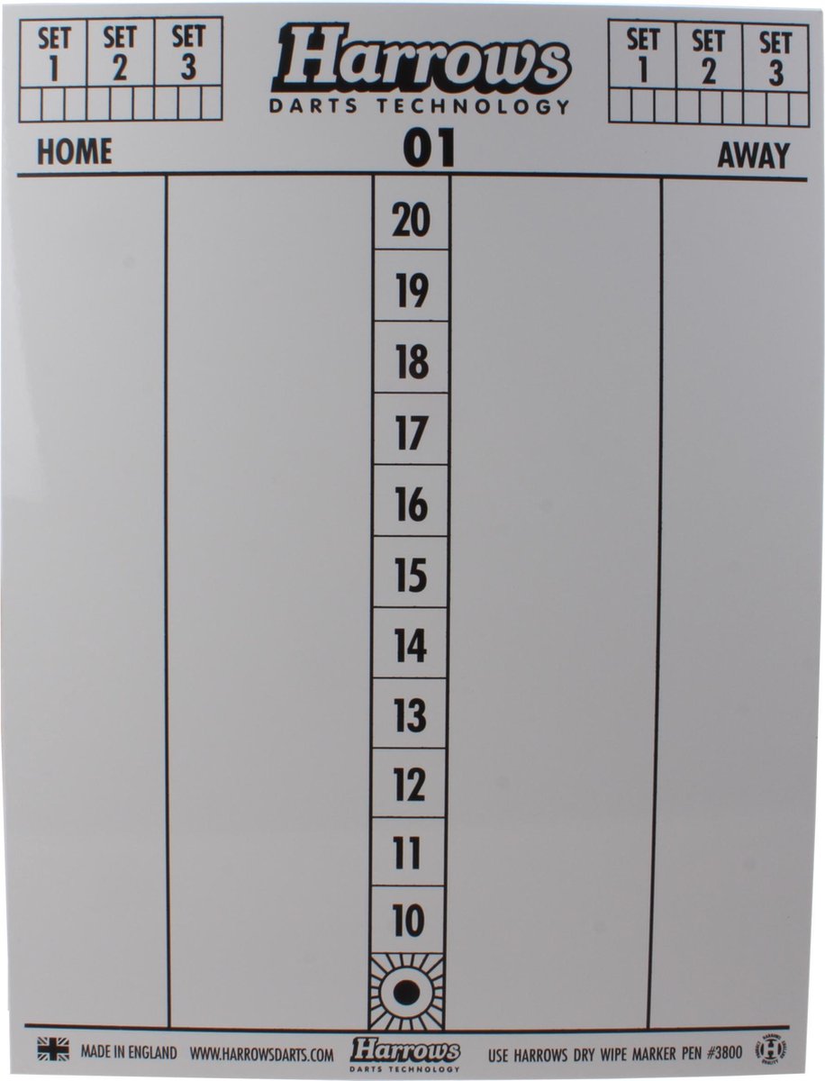 HARROWS SCORE BOARD + MARKERS 4pc