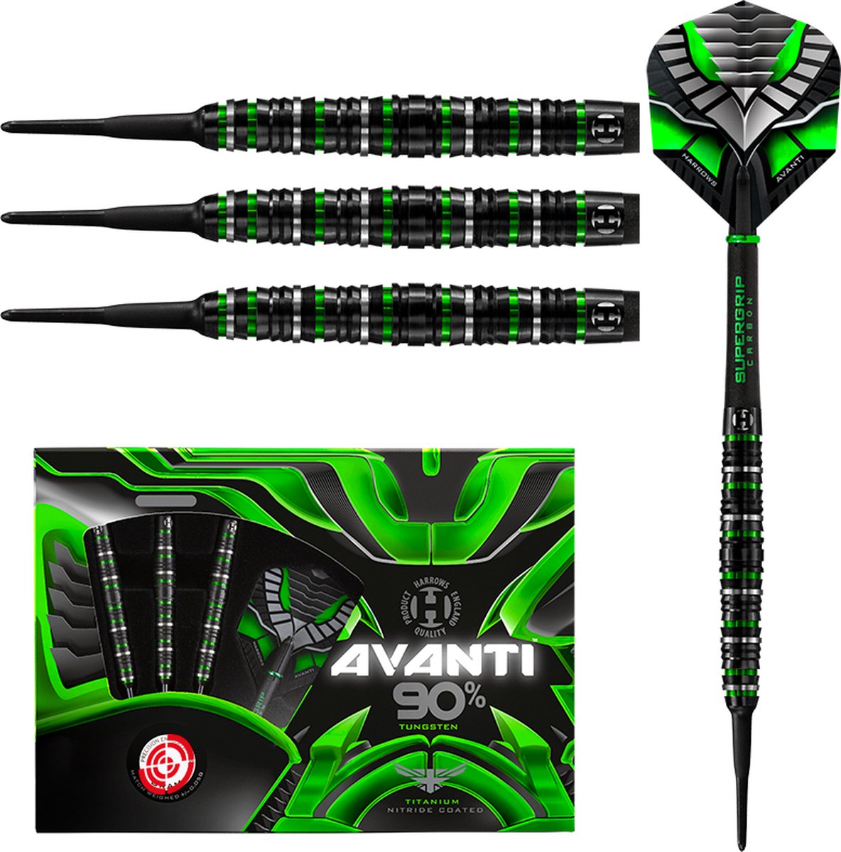 Harrows Avanti 90% Soft Tip - Dartpijlen - 18 Gram