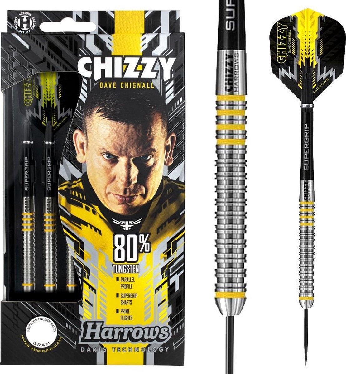 Harrows Dartpijlen Chizzy 80% Tungsten Steeltip Gewicht 22