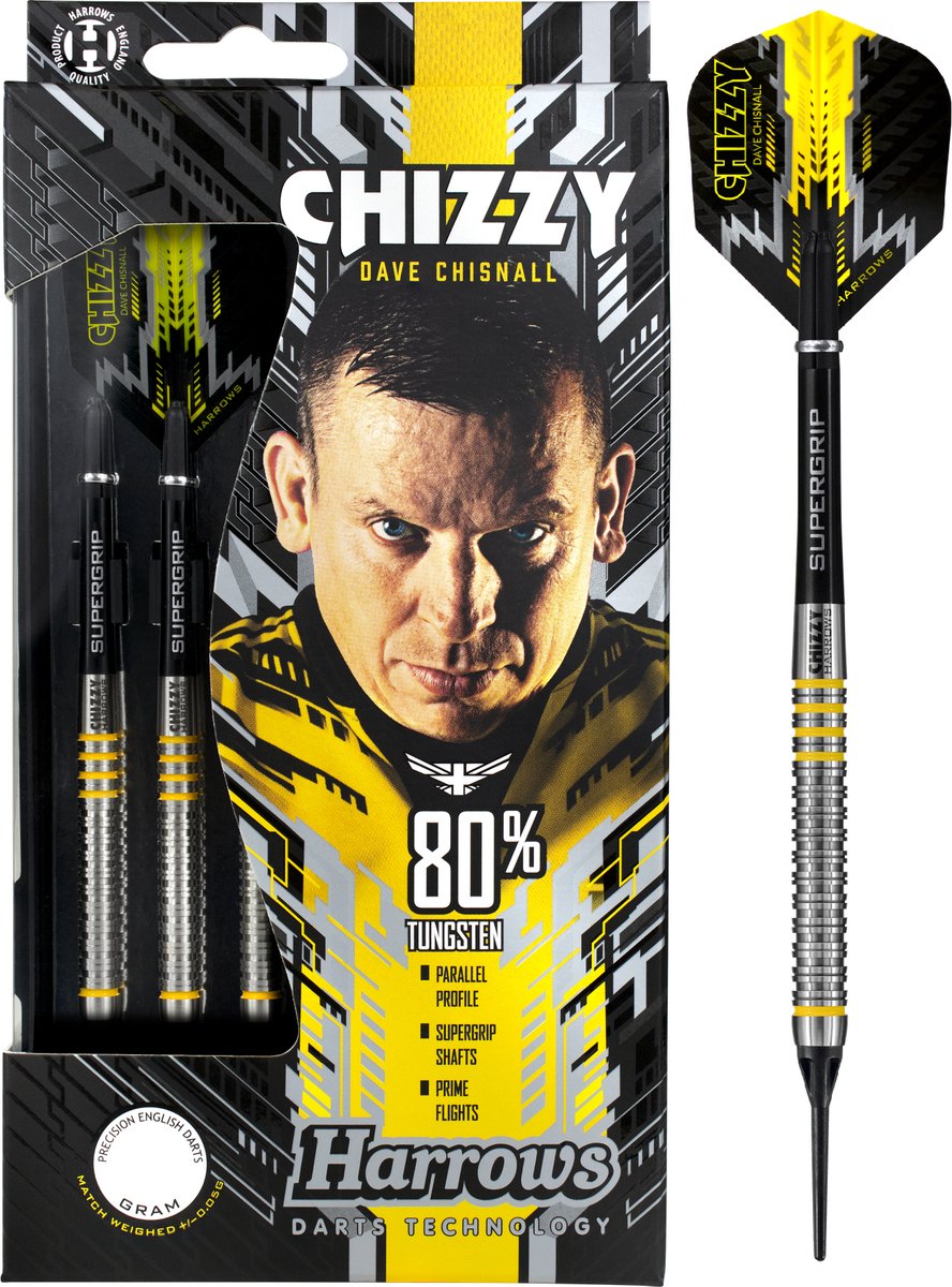 Harrows Dave Chisnall 80% Soft Tip - Dartpijlen - 18 Gram