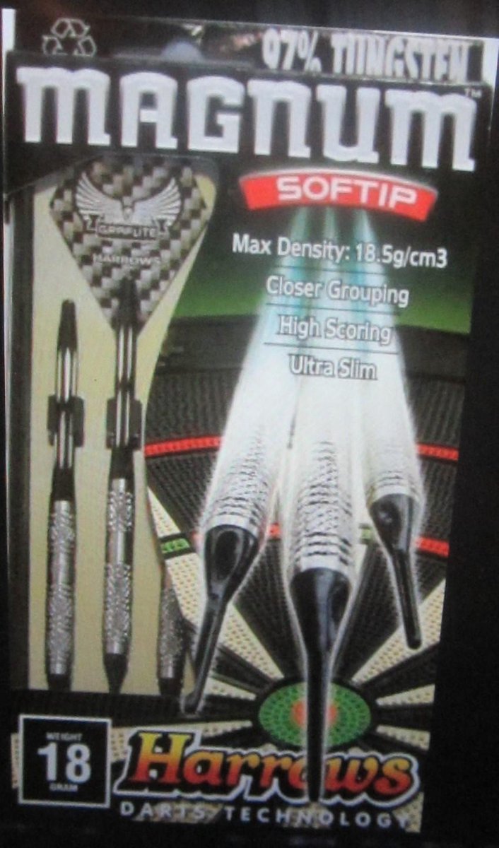 Harrows Magnum Softip Max Density: 18.5g/cm3 Closer Grouping High Scoring Ultra Slim