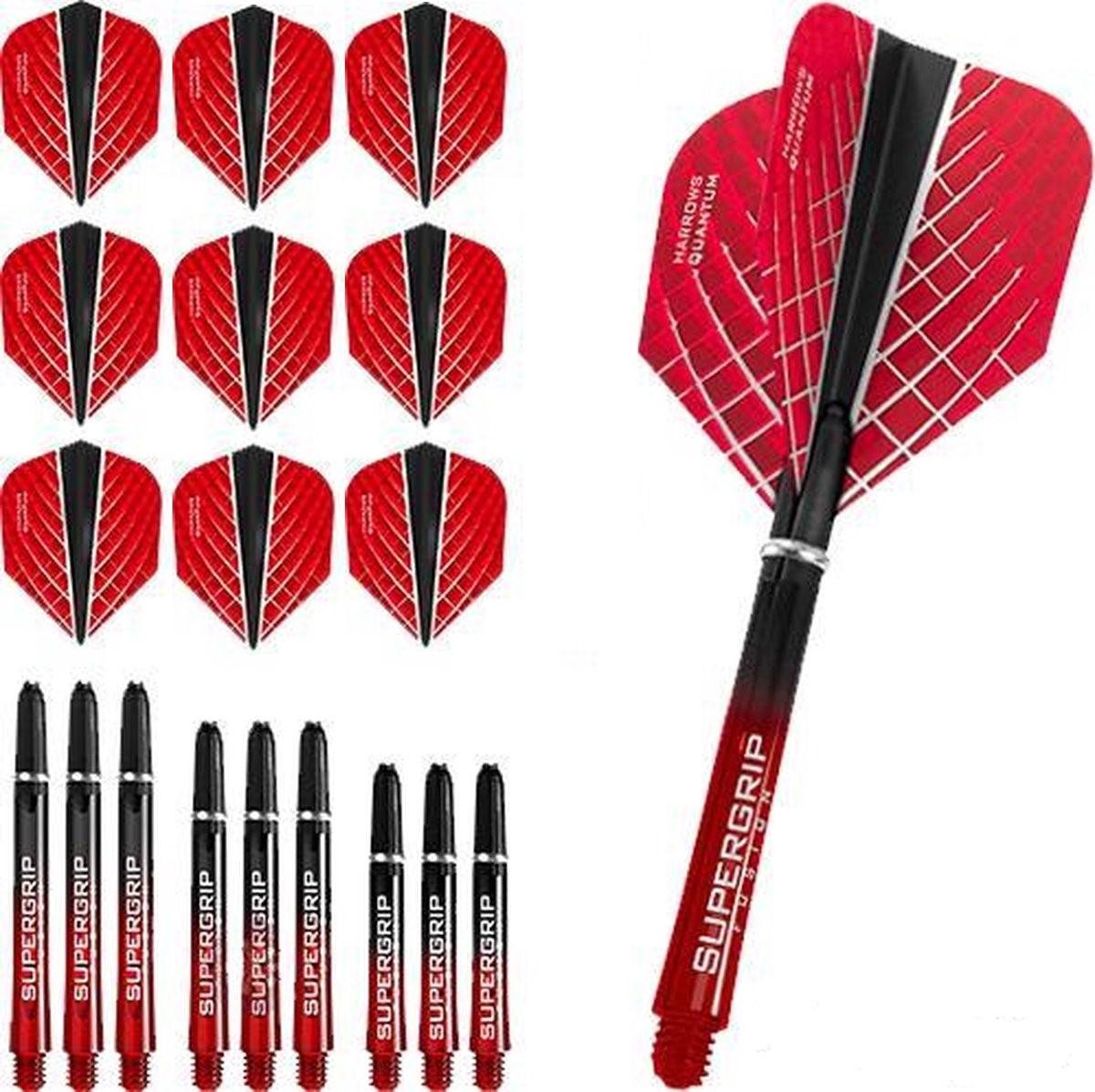 Harrows Quantum 3 sets flights - 3 sets shafts rood/zwart