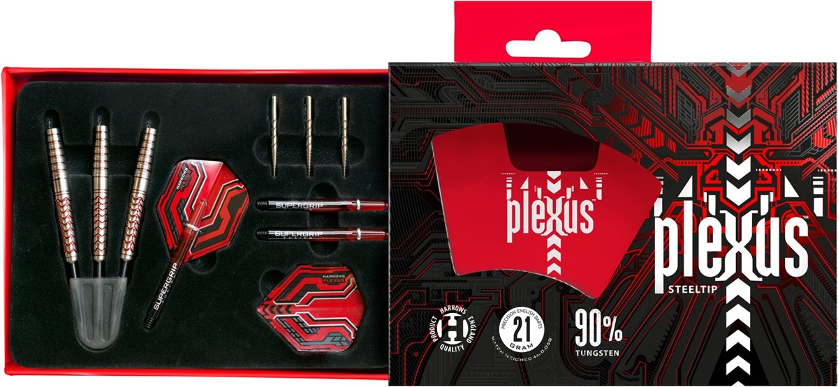 Harrows Steeltip Plexus 90% 21 gram Dartpijlen