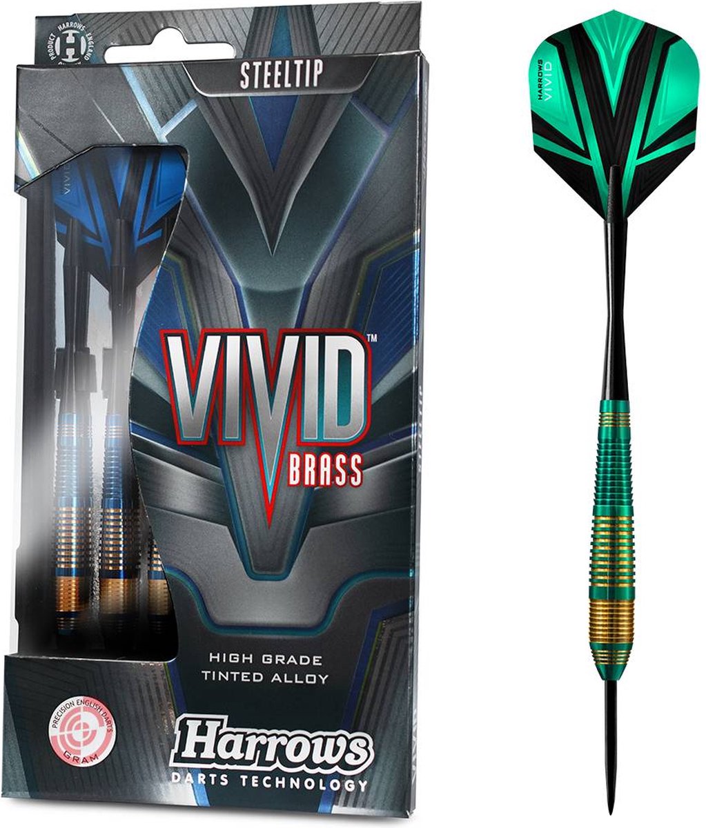 Harrows Vivid Green Brass - Dartpijlen - 24 Gram